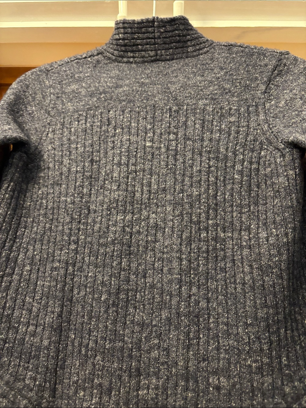 Eileen Fisher Dark Heathered Gray Open Ribbed Cardigan, Small. - Picture 5 of 6